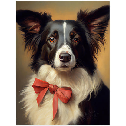 »Border Collie med rosett«