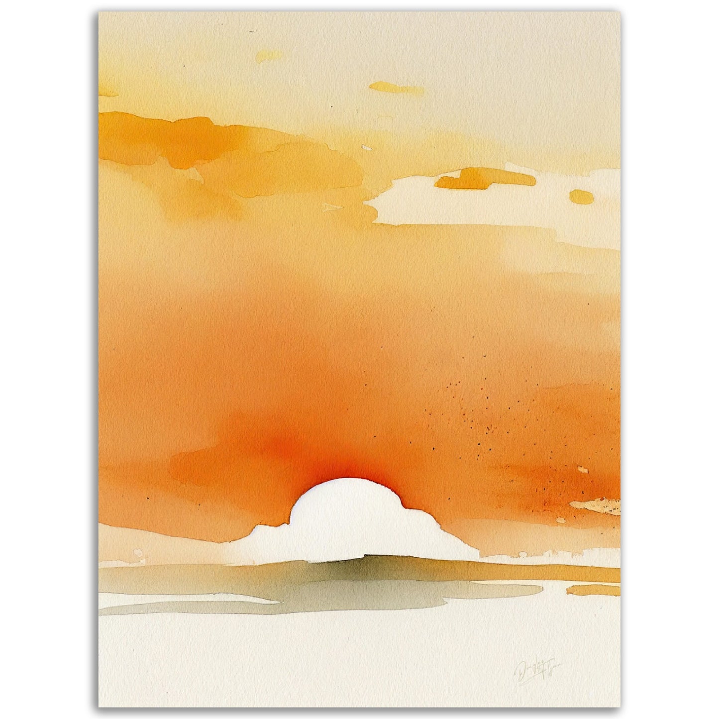 »Sunset Aquarel« retro poster