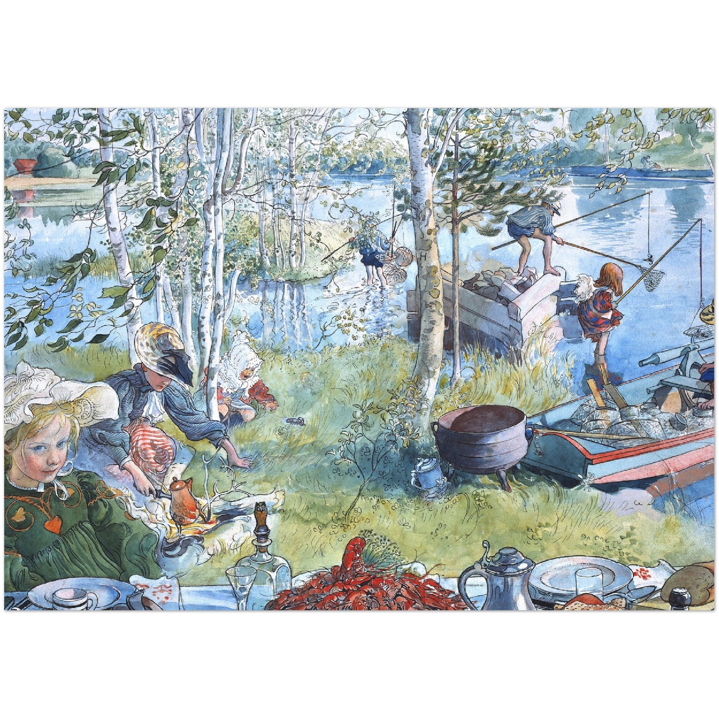 »Kräftfångst« av Carl Larsson