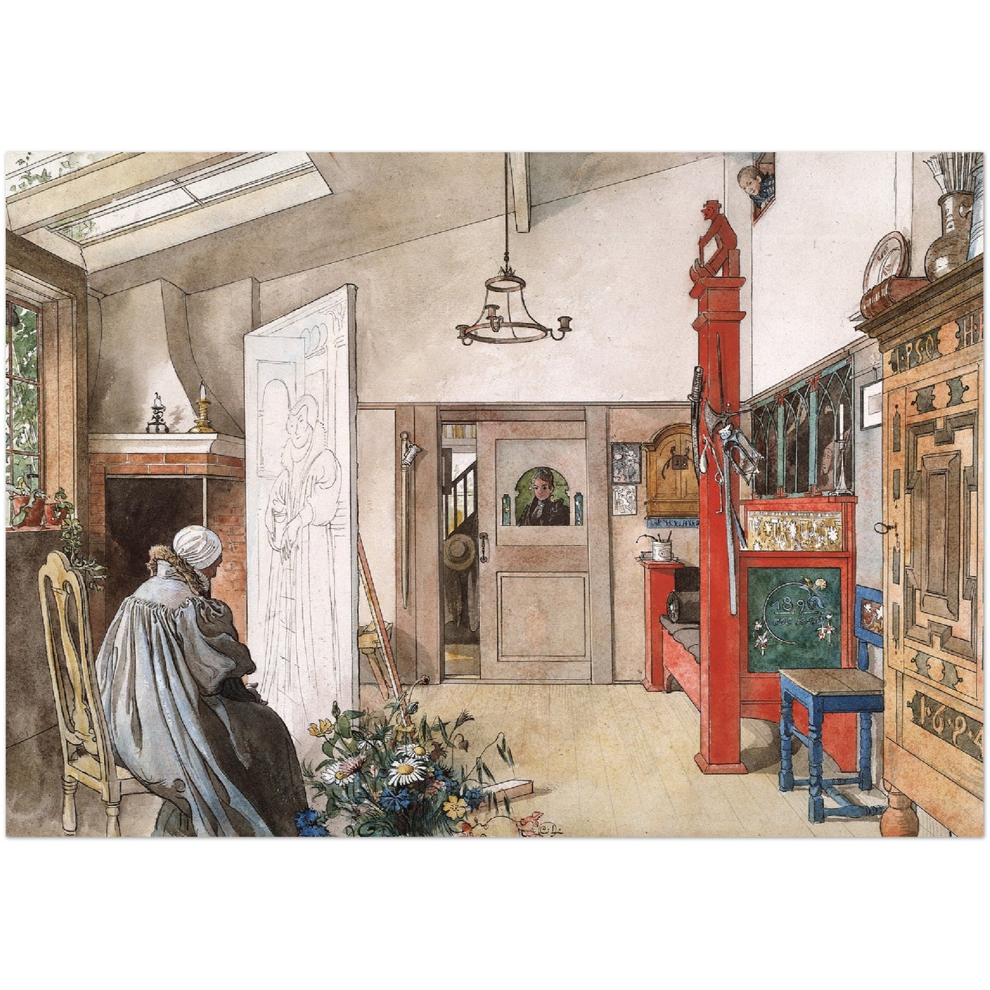 »Ateljén, ena hälften« av Carl Larsson