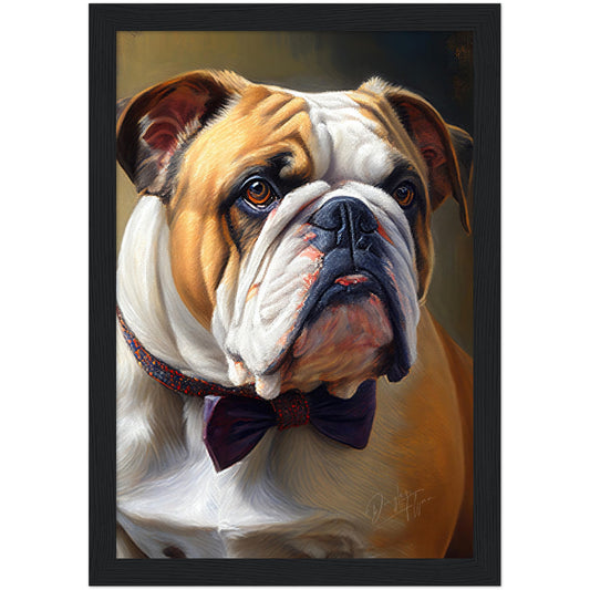 »English Bulldog med rosett«