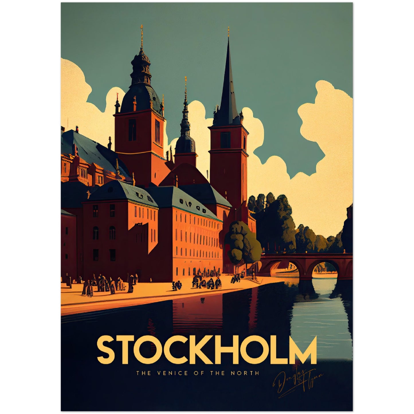»Stockholm, travel poster« retro poster