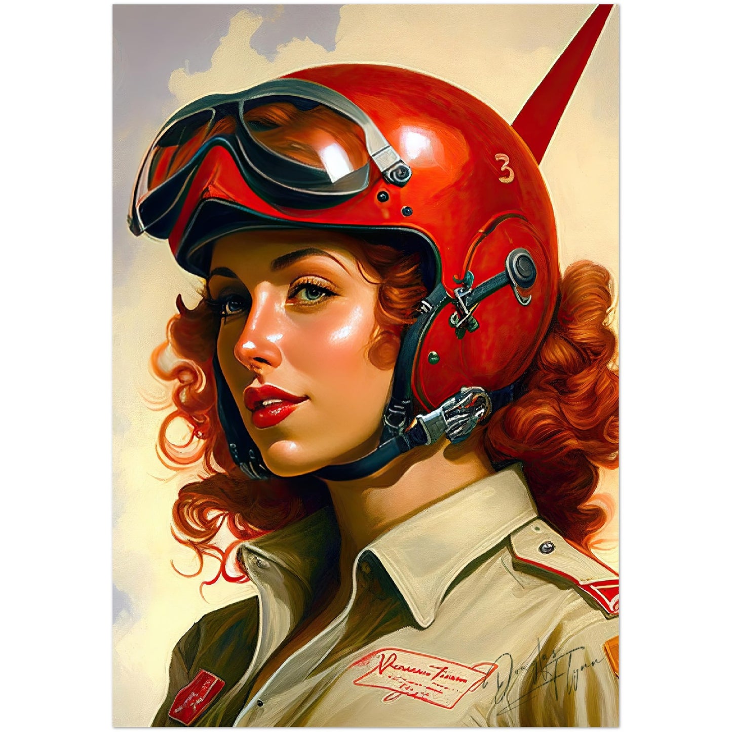 »Together soaring above the clouds« retro poster