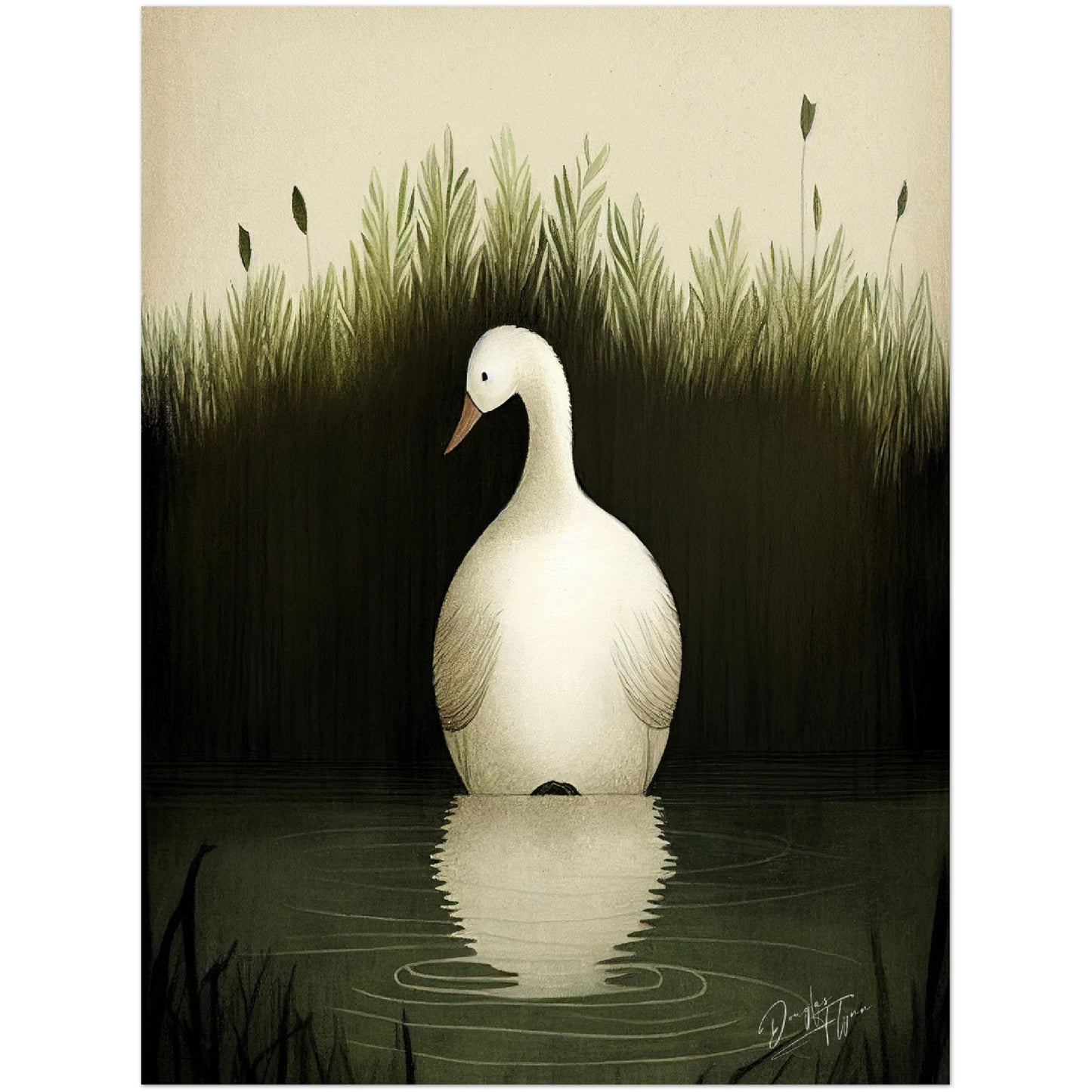 »Duck Listen And Reflect« retro poster