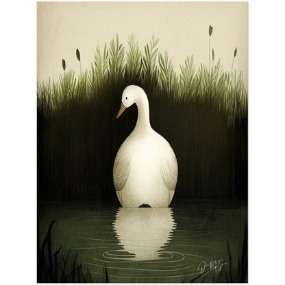»Duck Listen And Reflect« retro poster