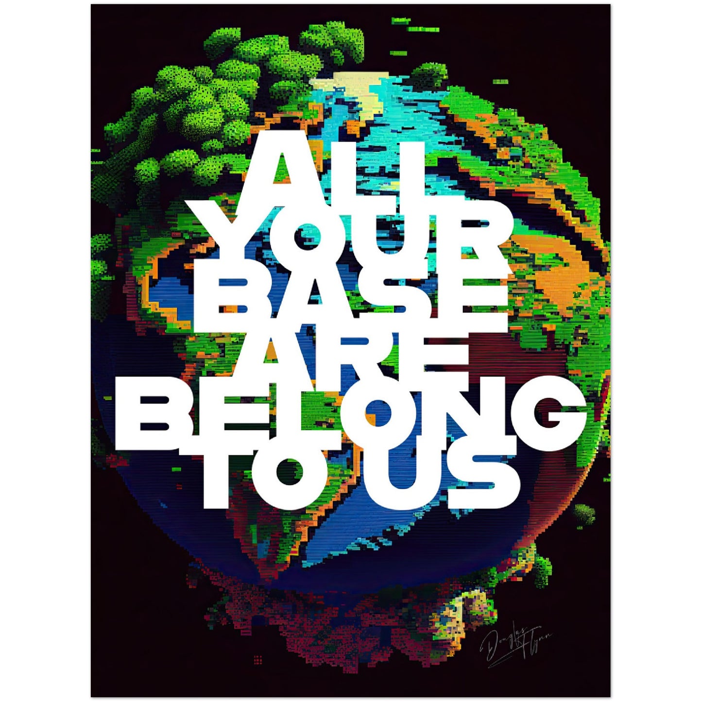 »All Your Base Are Belong To Us« retro poster