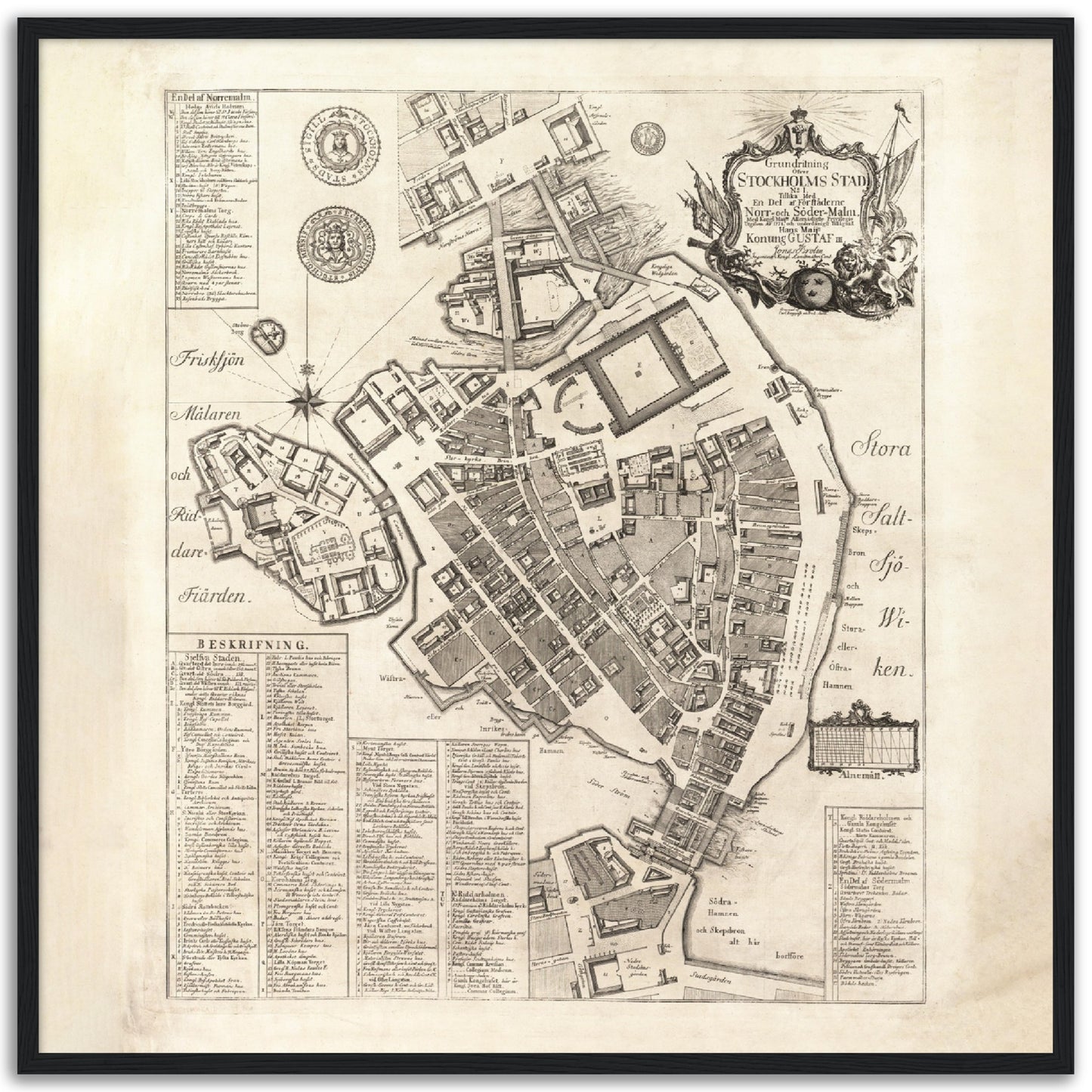 Gamla stan 1771, historisk stockholmskarta