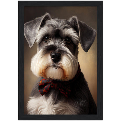 »Miniature Schnauzer med rosett«