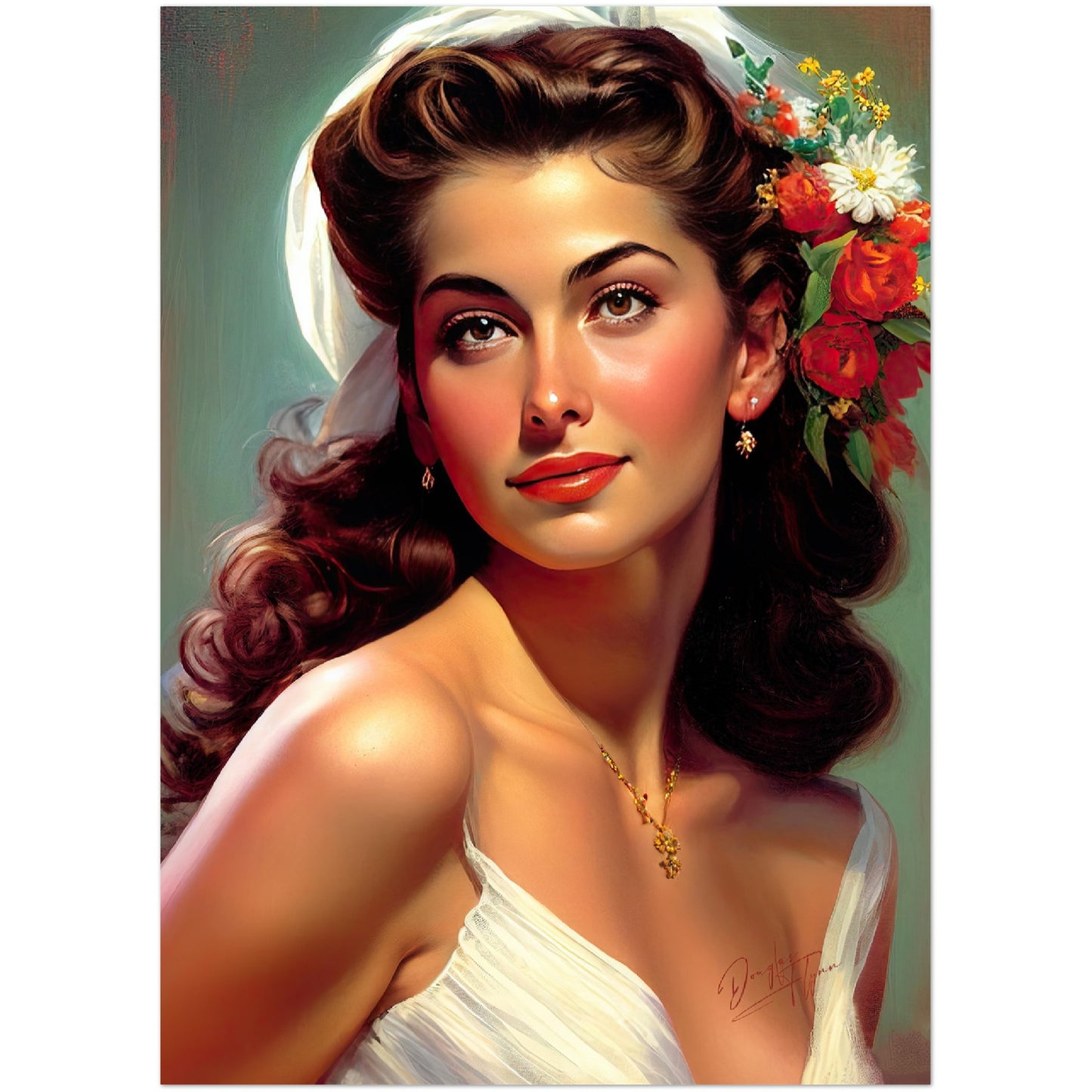 »White Wedding Memories« retro poster
