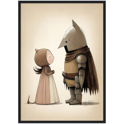 »Sullen Squire And The Princess« retro poster