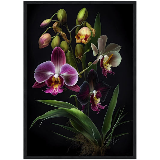 »Flowers in the Moonlight« retro poster