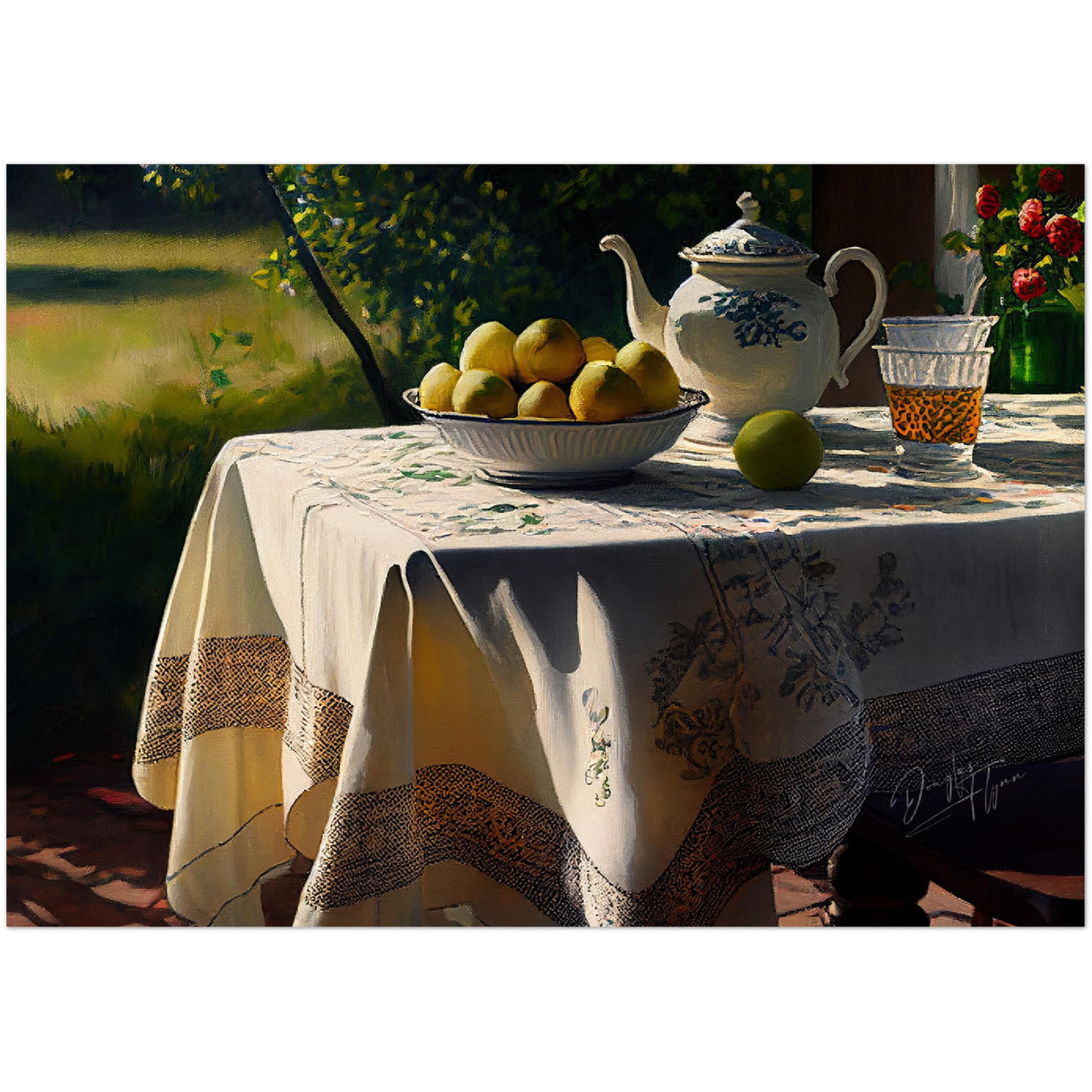 »Romantic table for love« retro poster