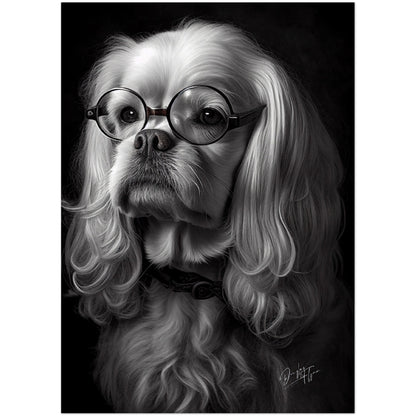 »Spectacled Spaniel« retro poster