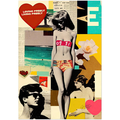 »Loving Freely, Living Freely«retro poster