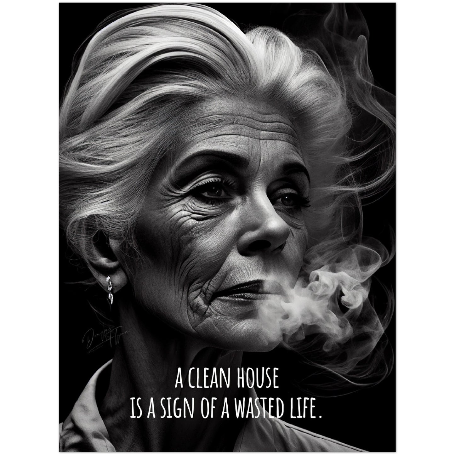 »A clean House Is A Sign« retro poster