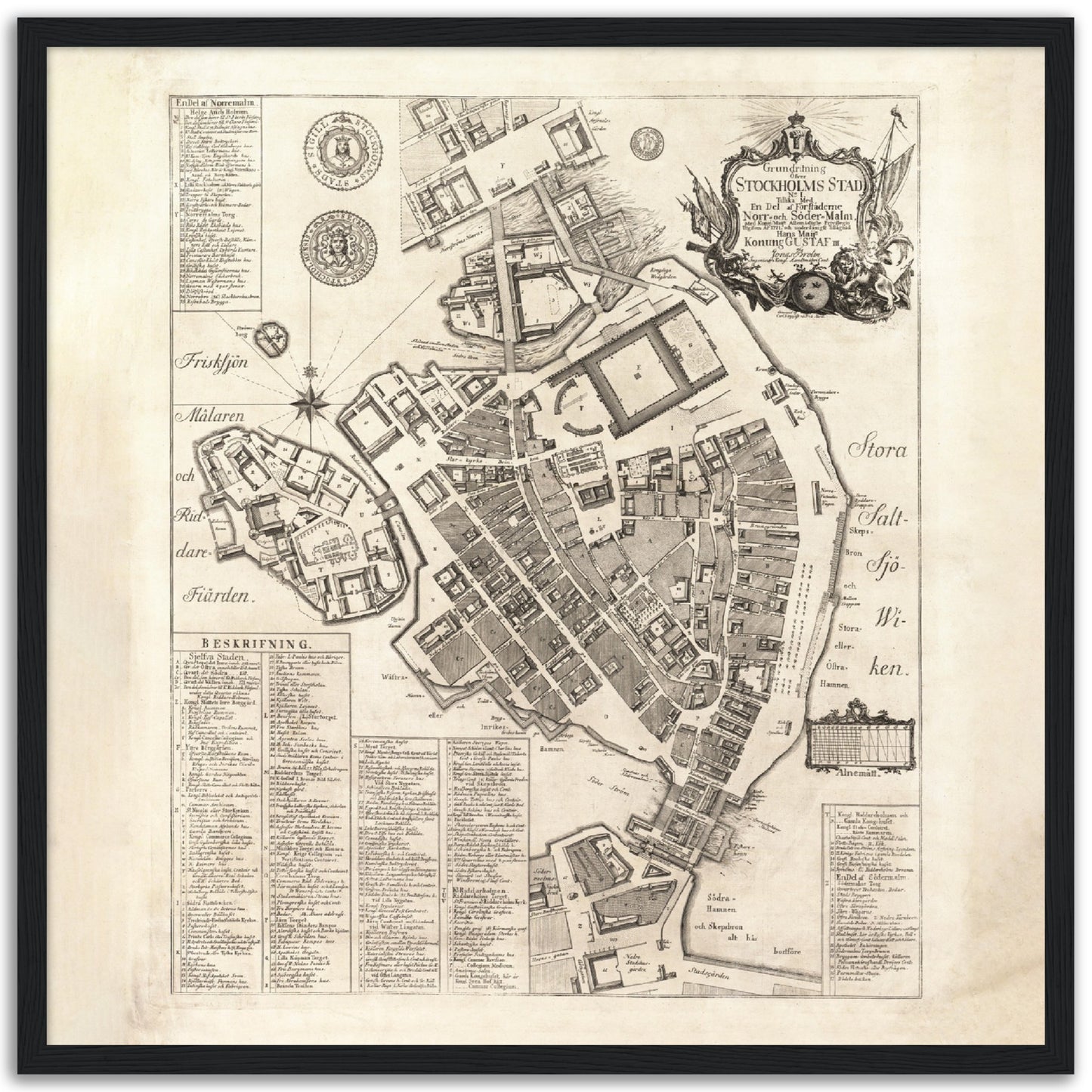Gamla stan 1771, historisk stockholmskarta
