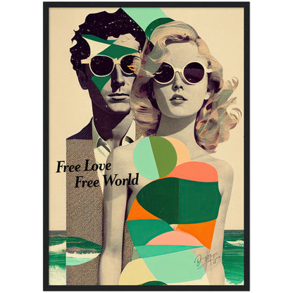 »Free Love, Free World«retro poster