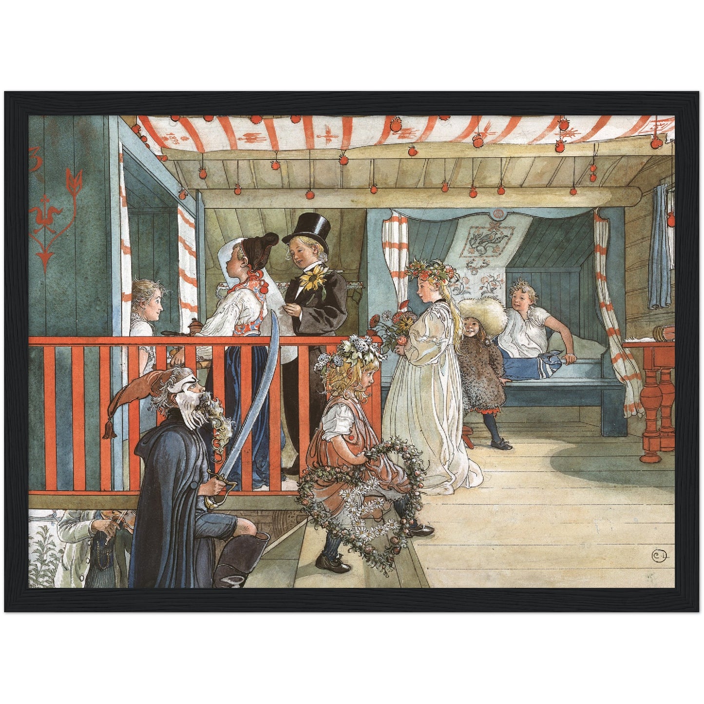 »Namnsdag på härbret« av Carl Larsson