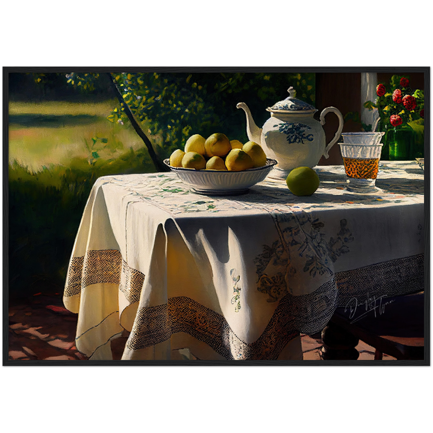 »Romantic table for love« retro poster
