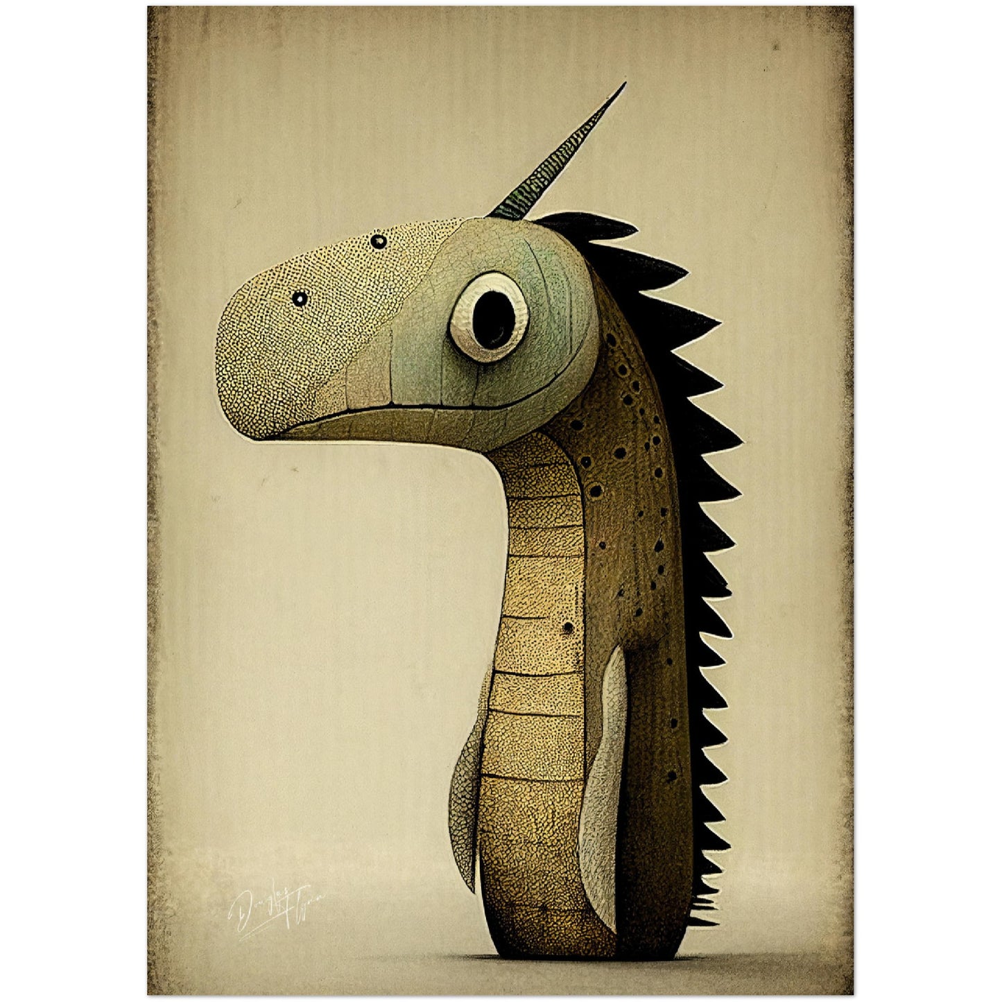 »Sad Dragon Birthday« retro poster
