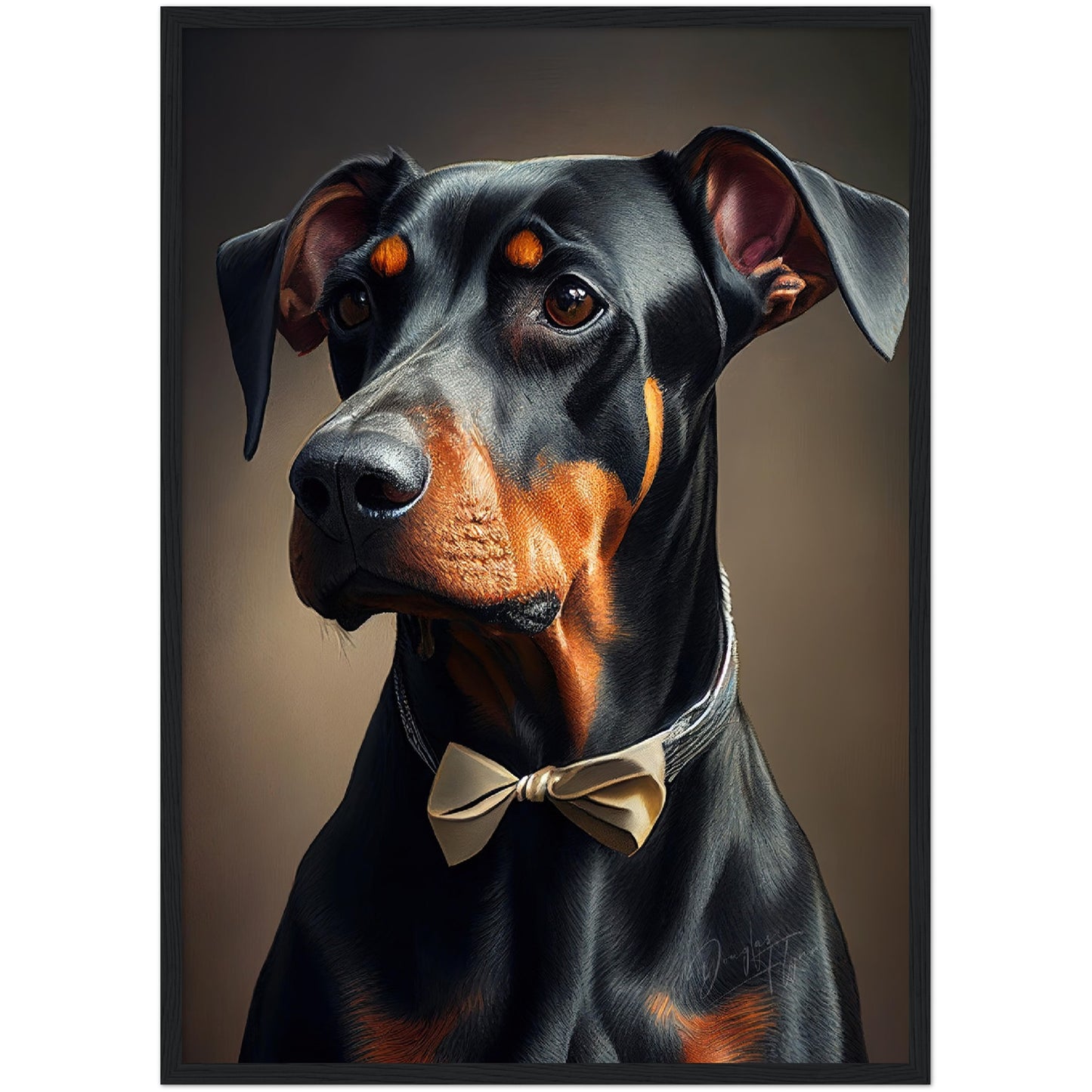 »Doberman Pinscher med rosett«