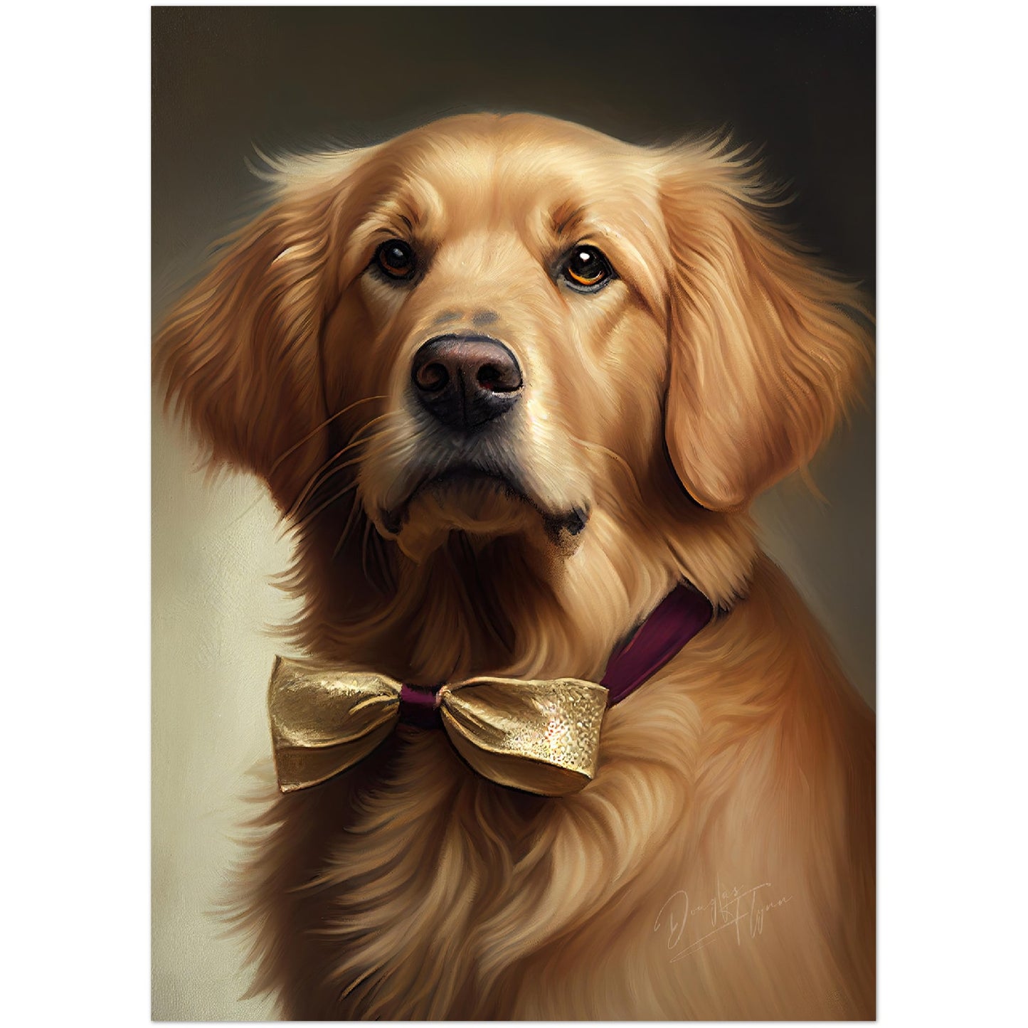 »Golden Retriever med rosett«