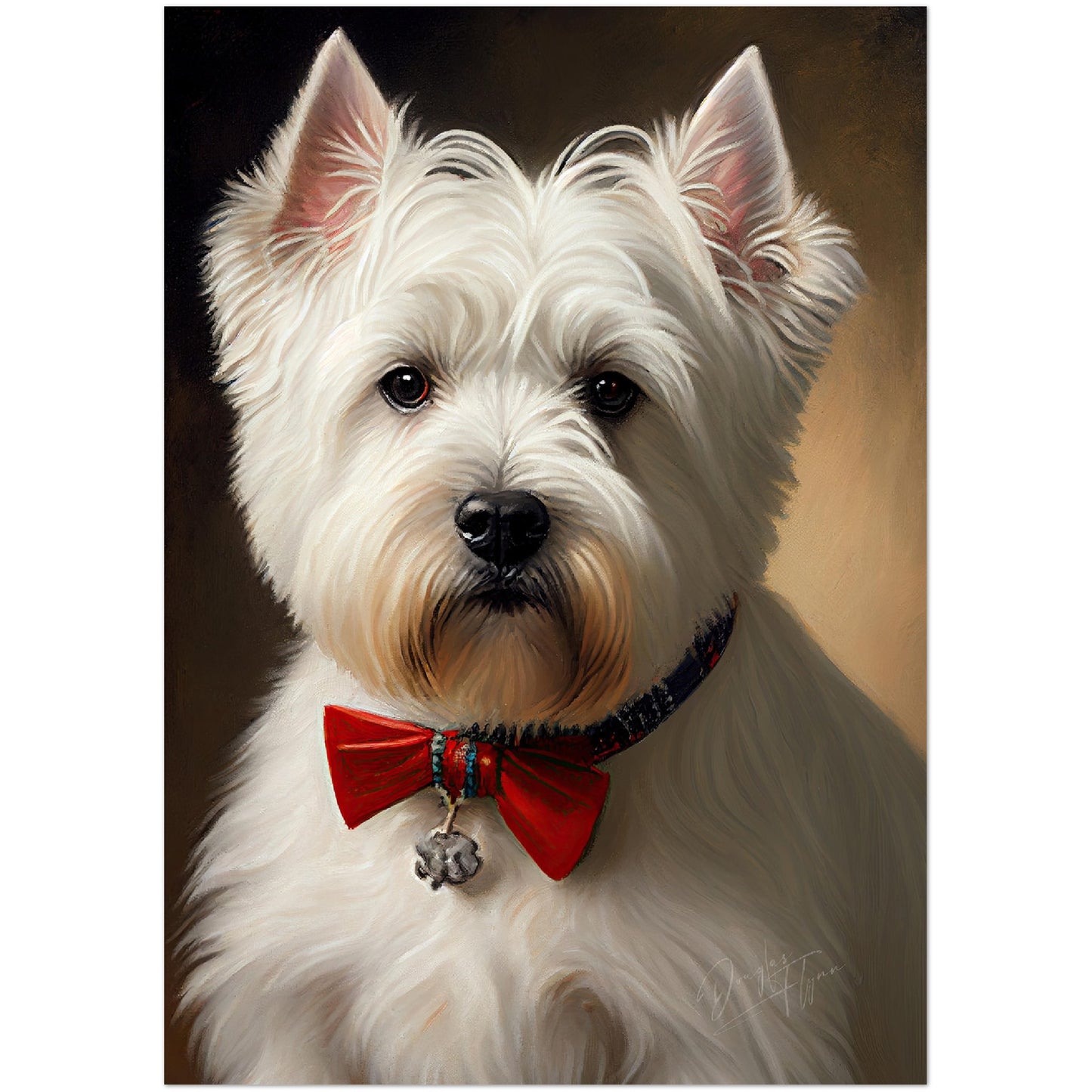 »West Highland White Terrier med rosett«