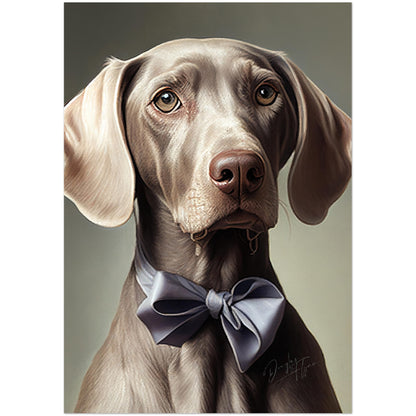 »Weimaraner med rosett«