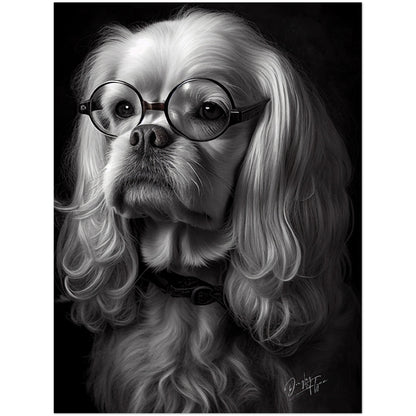 »Spectacled Spaniel« retro poster