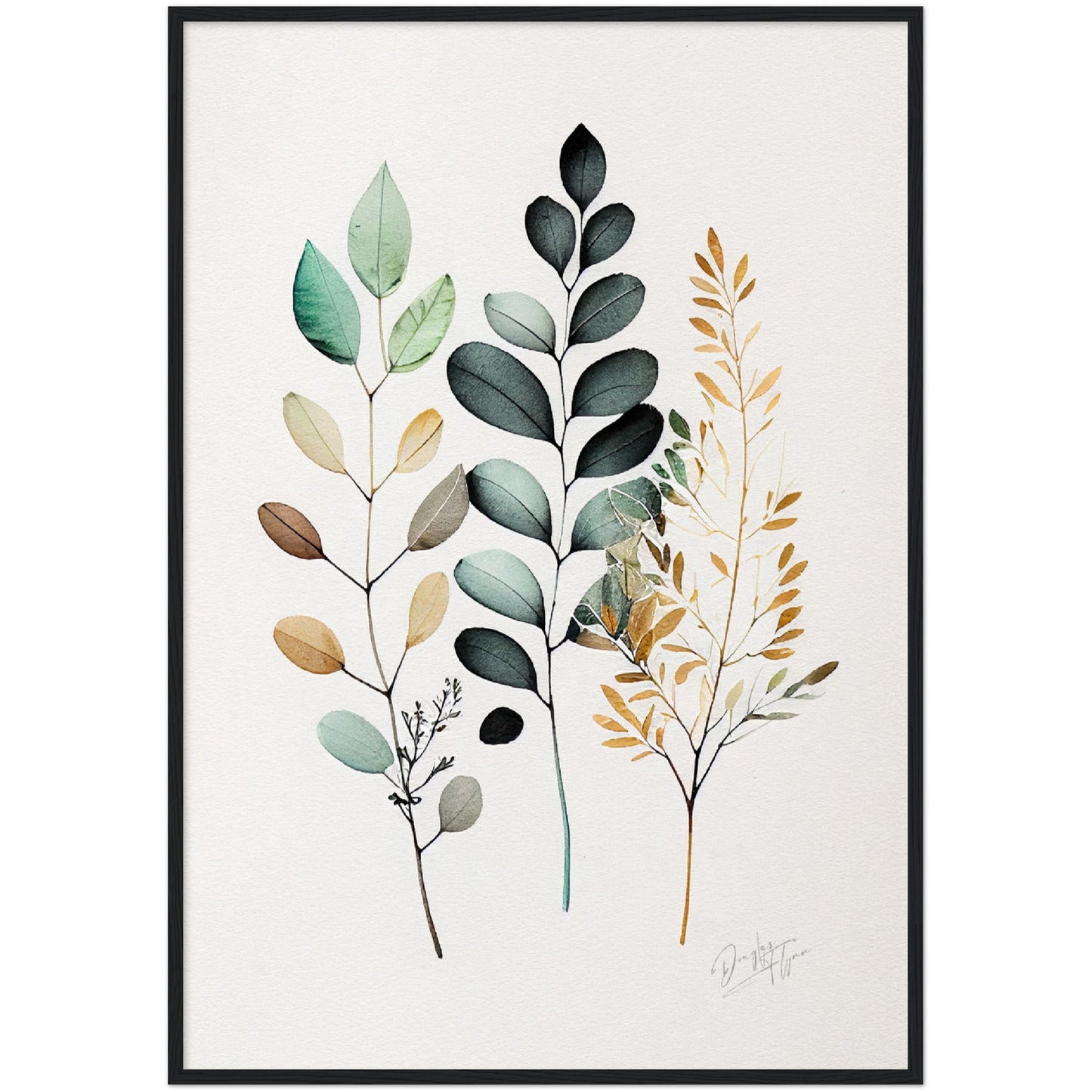 »Watercolor Foliage Musings« retro poster