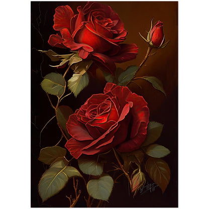 »Soft and Serene Flowers« retro poster