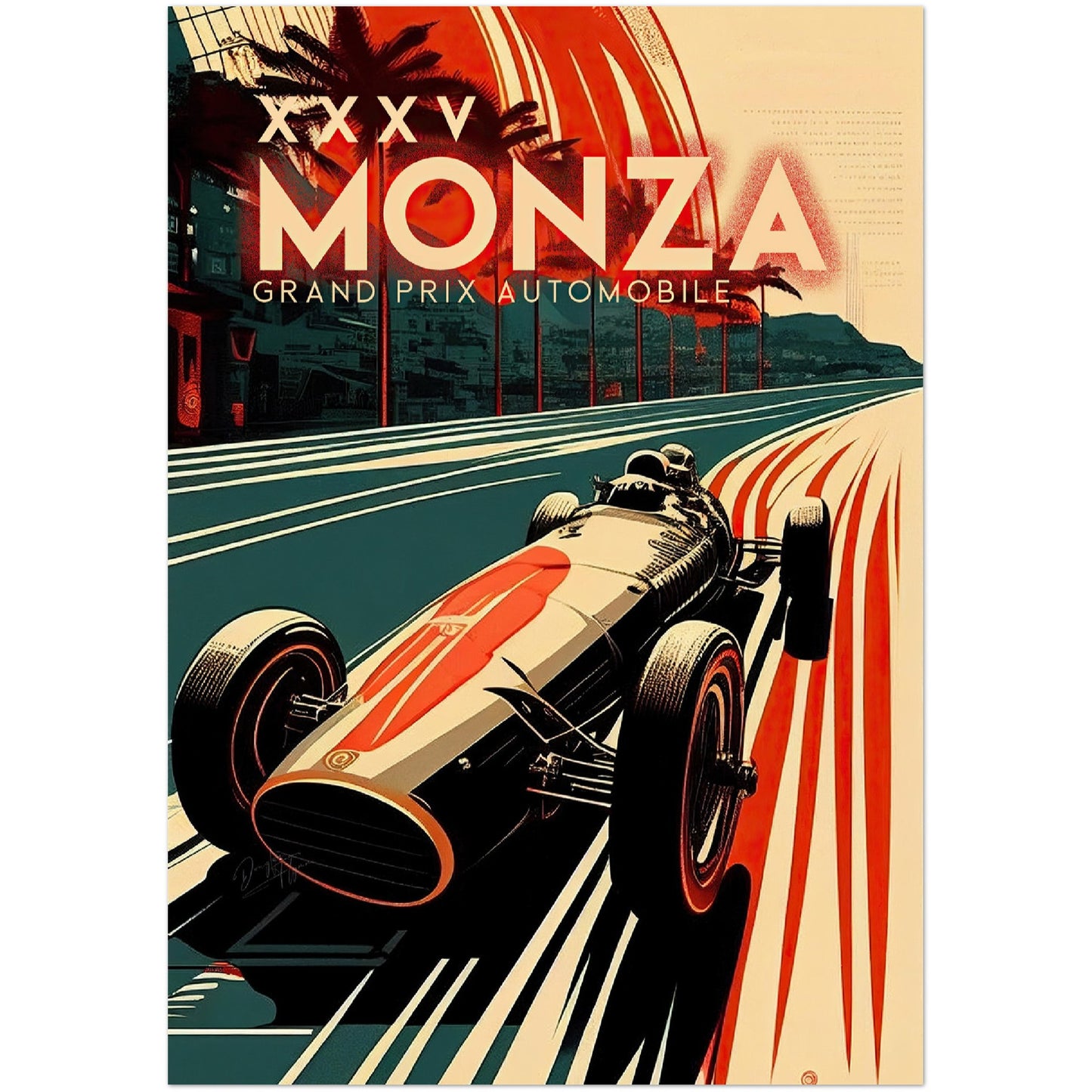 »Famous Four Wheels« retro poster