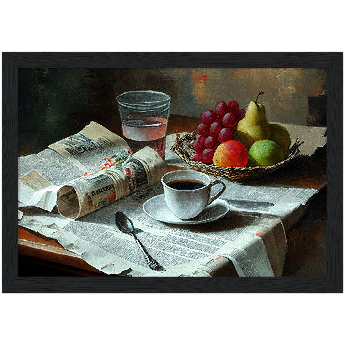 »Love at the dining table« retro poster