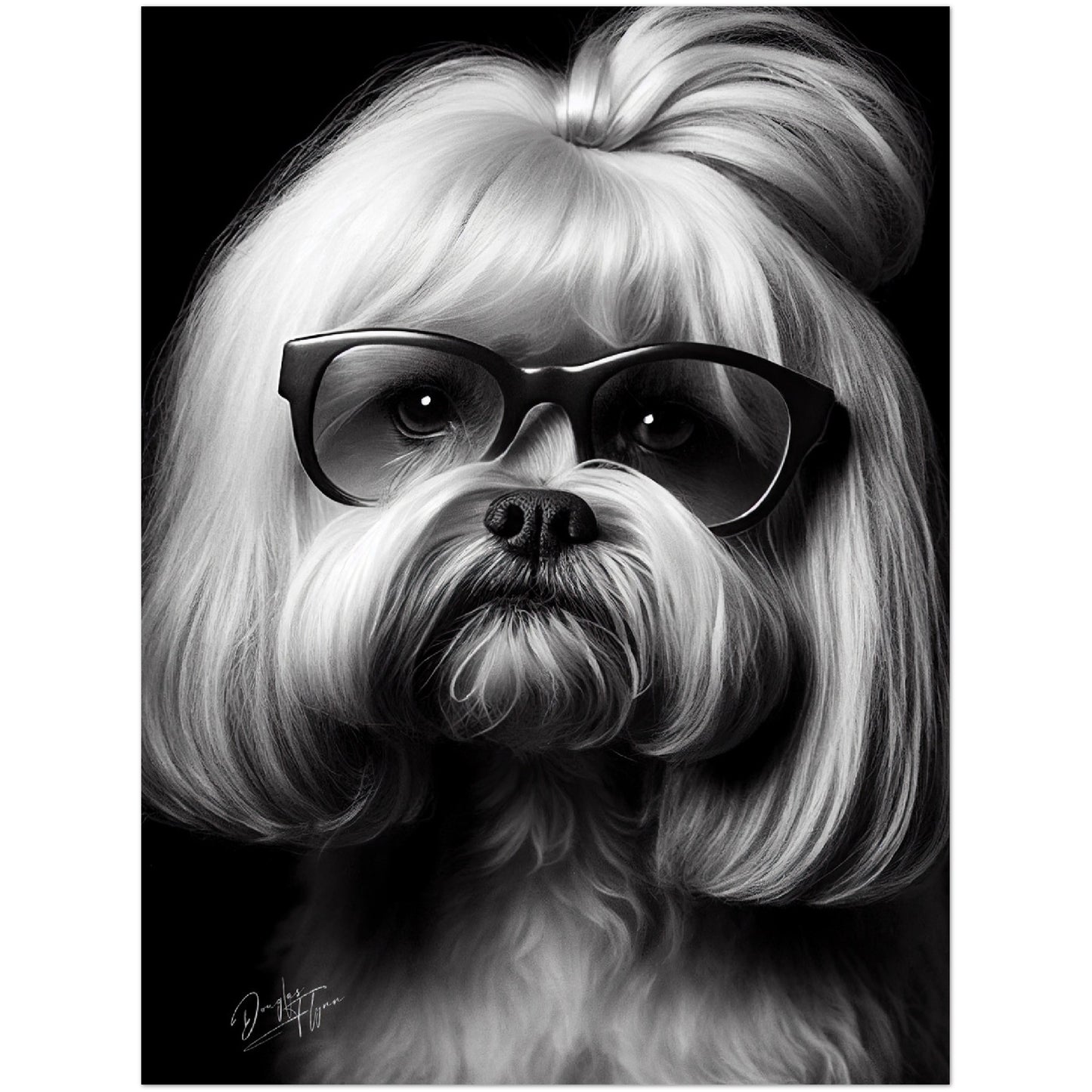 »Insightful Lhasa Apso« retro poster