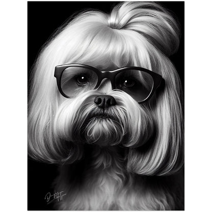 »Insightful Lhasa Apso« retro poster