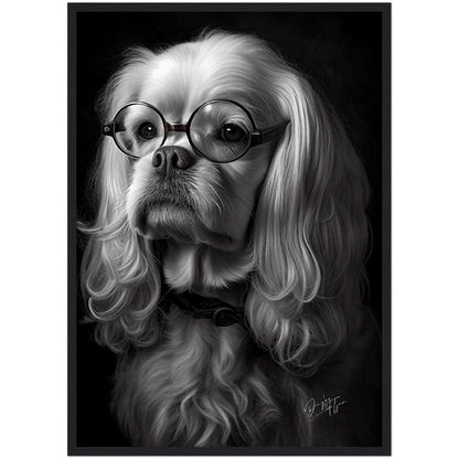 »Spectacled Spaniel« retro poster