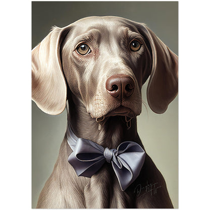 »Weimaraner med rosett«