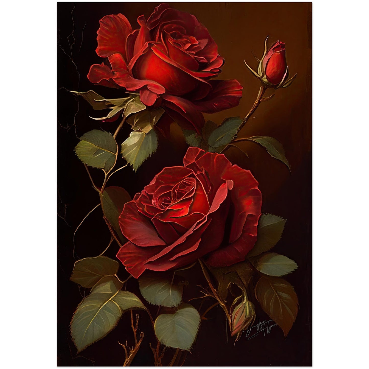 »Soft and Serene Flowers« retro poster