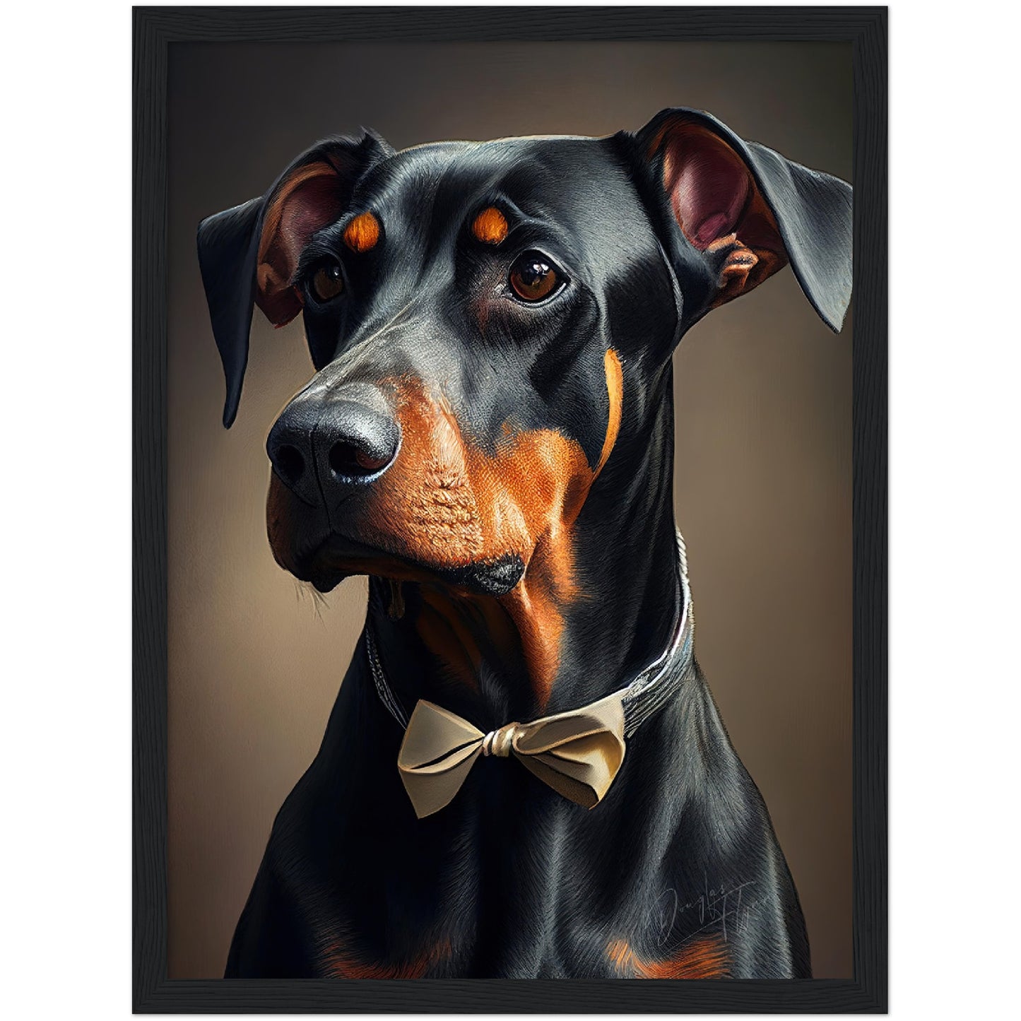 »Doberman Pinscher med rosett«
