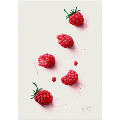 »Rasberries Watercolor Moods« retro poster