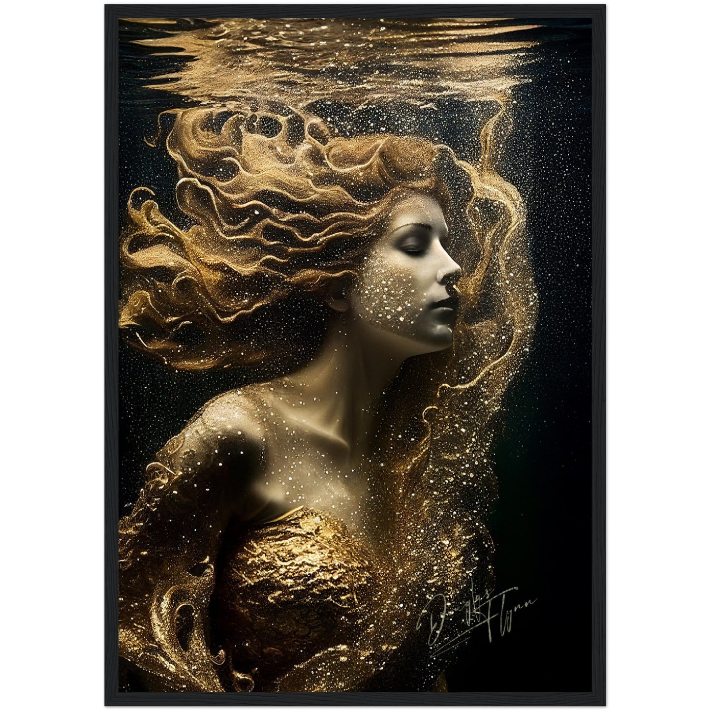»Golden Seashell Elegance« retro poster