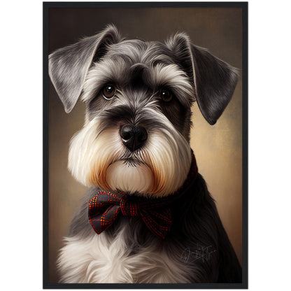 »Miniature Schnauzer med rosett«