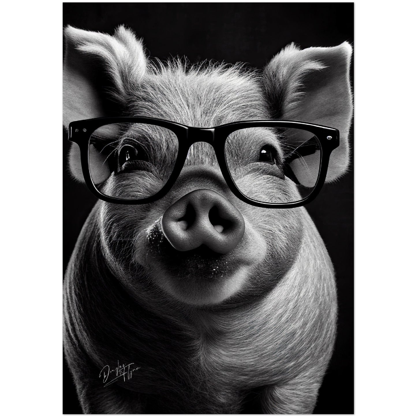 »Brainy Little Piggie« retro poster