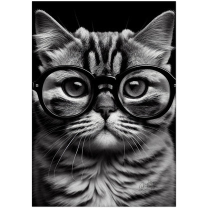 »Purrfect Thinker« retro poster