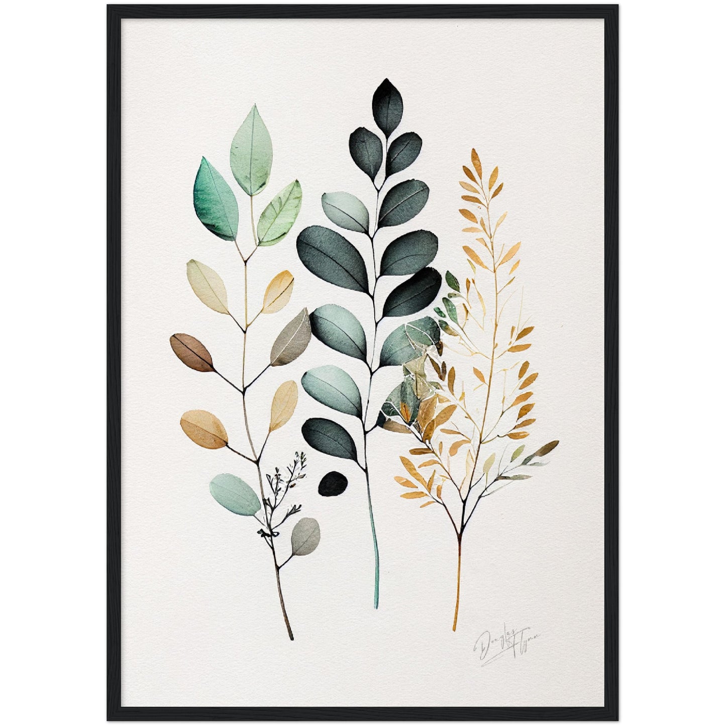 »Watercolor Foliage Musings« retro poster