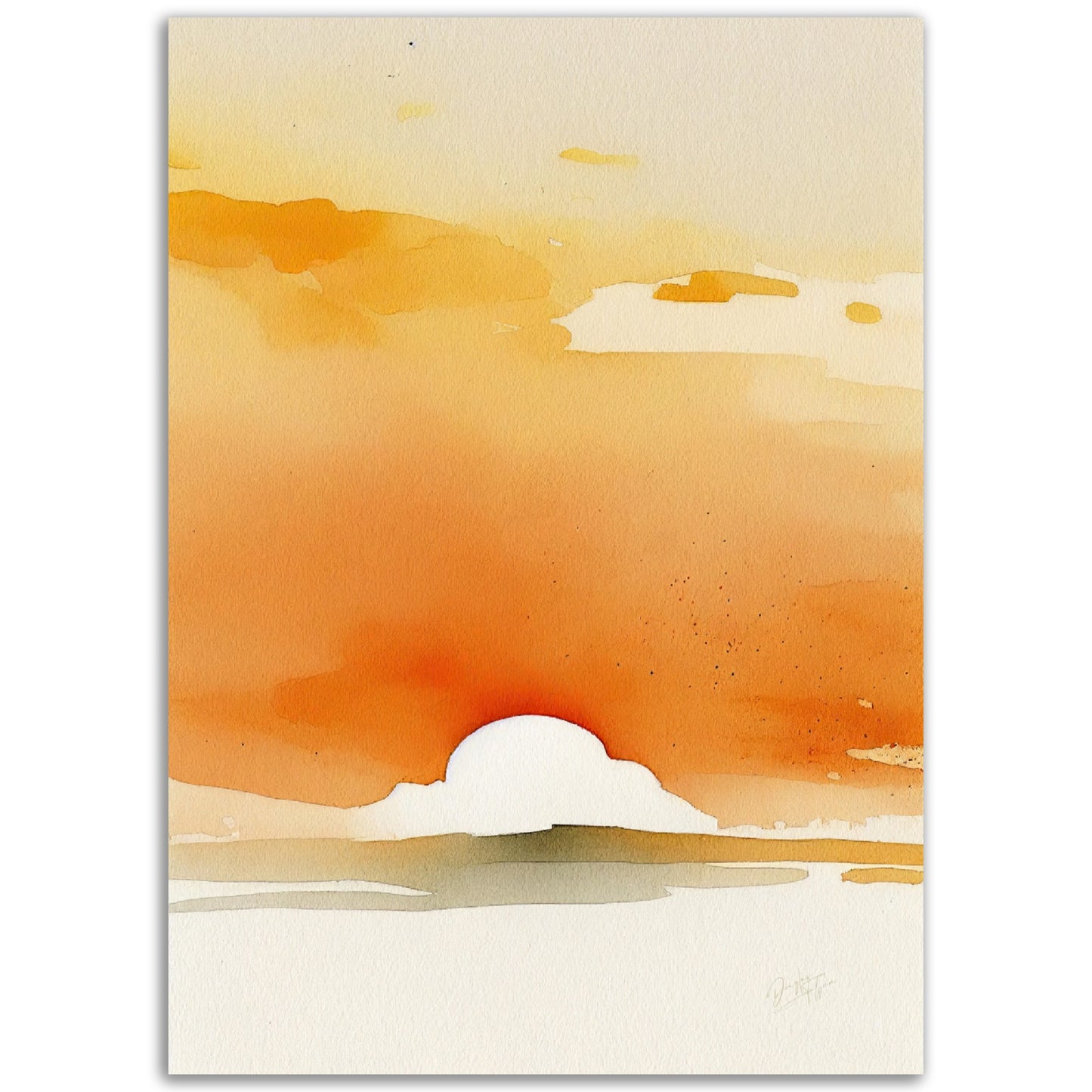 »Sunset Aquarel« retro poster