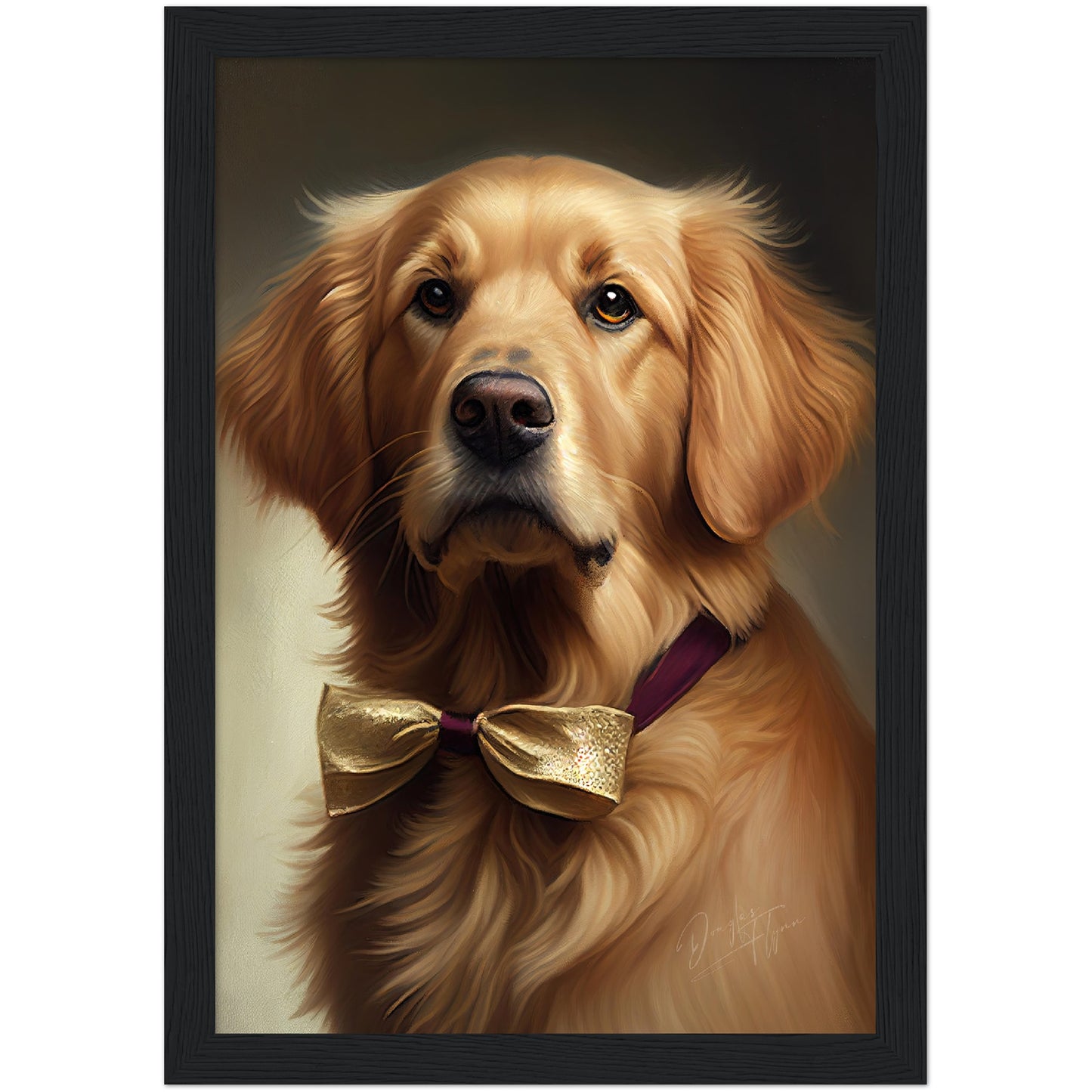 »Golden Retriever med rosett«