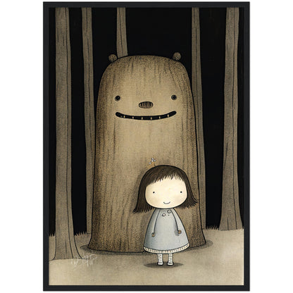 »Fussy Princess And Sulky Troll Playing In The Woods« retro poster