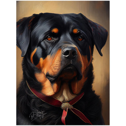 »Rottweiler med rosett«