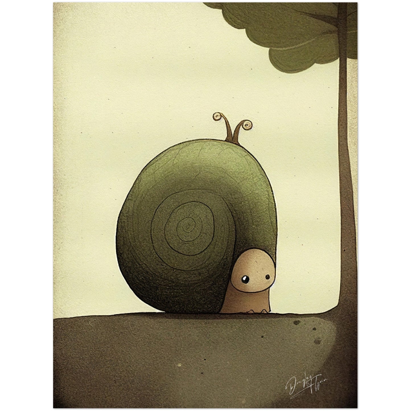 »Snail Pause And Woolgather« retro poster